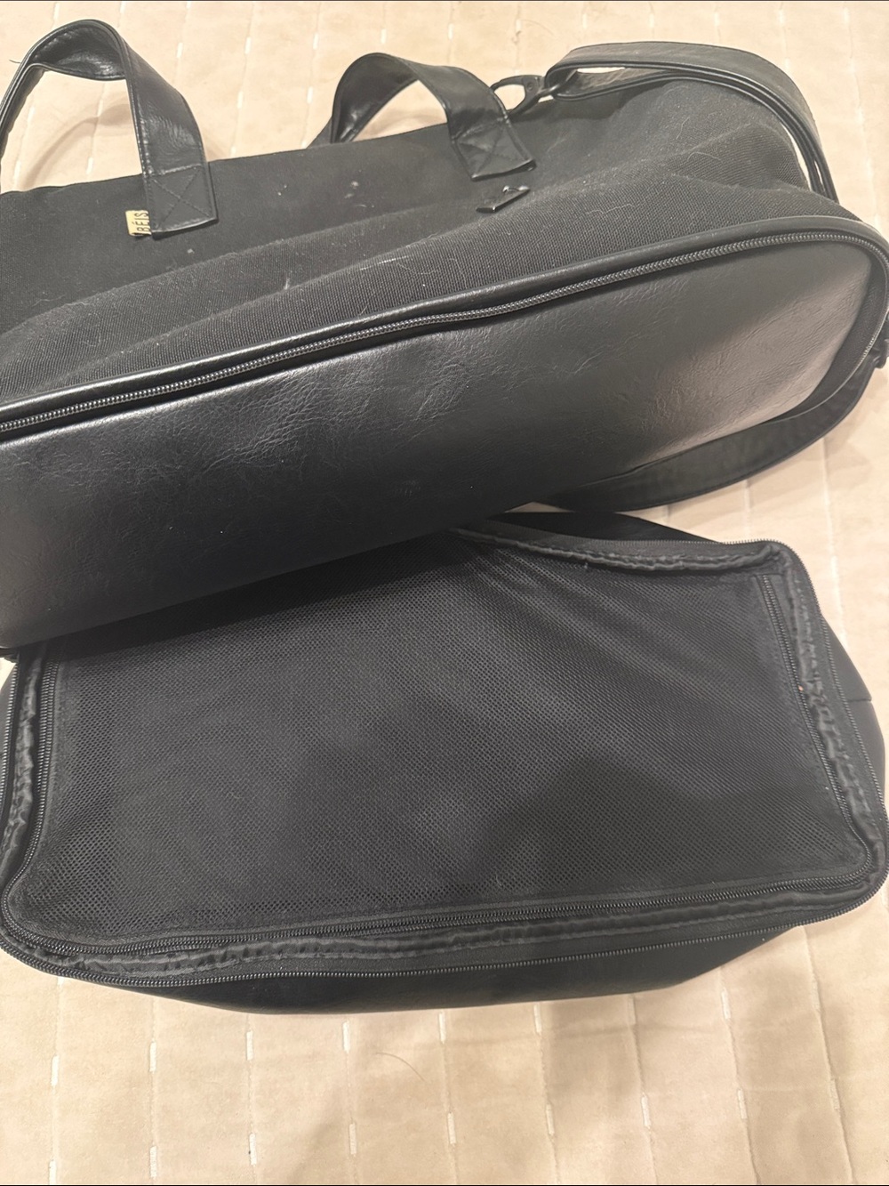 BEIS Black Canvas Mini Weekender with Detachable Shoe Storage - Picture 11 of 11